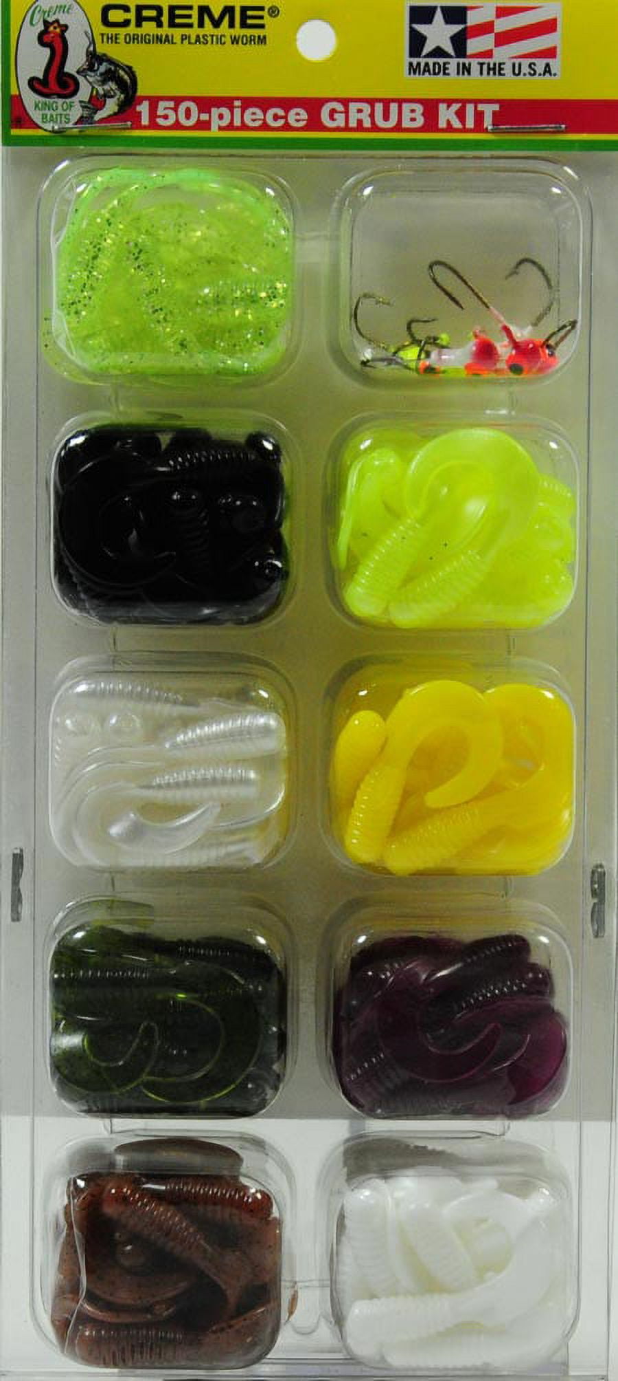Creme Lure 150-Piece Grub Kit, Assorted Colors