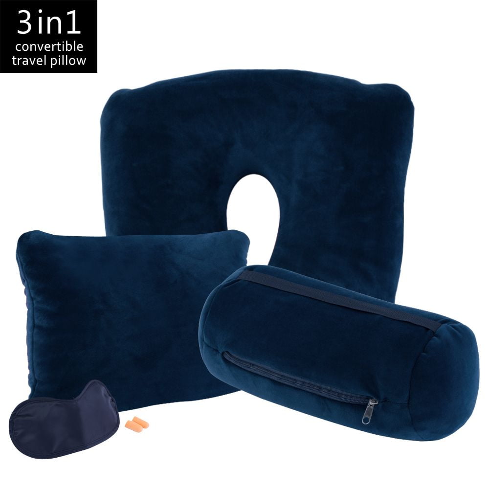 JML 3 in 1 Travel Neck Pillow With Eye Mask and Earplugs Ultra Soft