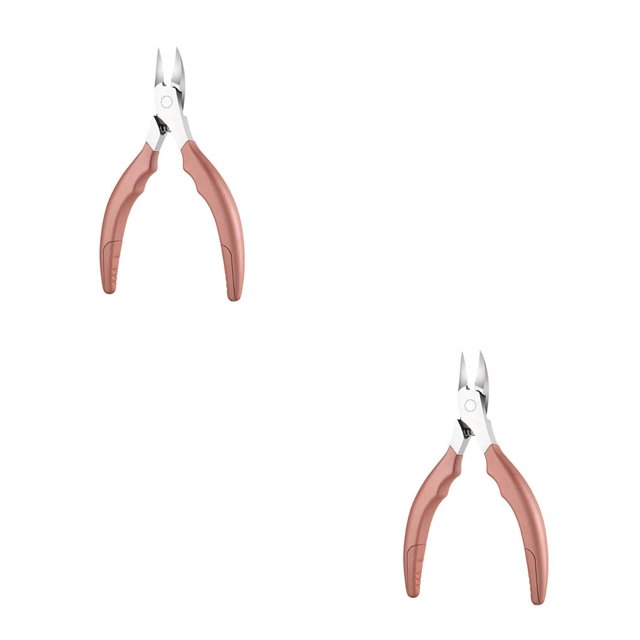 Seitruly Alicates para uñas encarnadas, recortador de acero inoxidable, removedor de piel muerta, pinza para uñas, cortaúñas portátil de bolsillo Rosa 2piezas Seitruly CBP193051