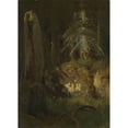 thumbnail image 2 of August Cappelen 18x24 Black Ornate Framed Double Matted Museum Art Print Titled: Landscape Study with Decaying Trees (1851), 2 of 5