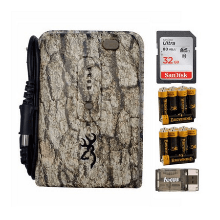 Browning Trail Cameras External Battery Power Pack with 16 AA Batteries Bundle