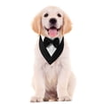 thumbnail image 5 of Formal Dog Tuxedo Bandana with Bow Tie Adjustable Pet Necktie Collar Elegant Wedding Party Pet Neckwear for Small Medium Large Dogs Golden Retriever Puppies Special Events and Pet Owners(S), 5 of 6