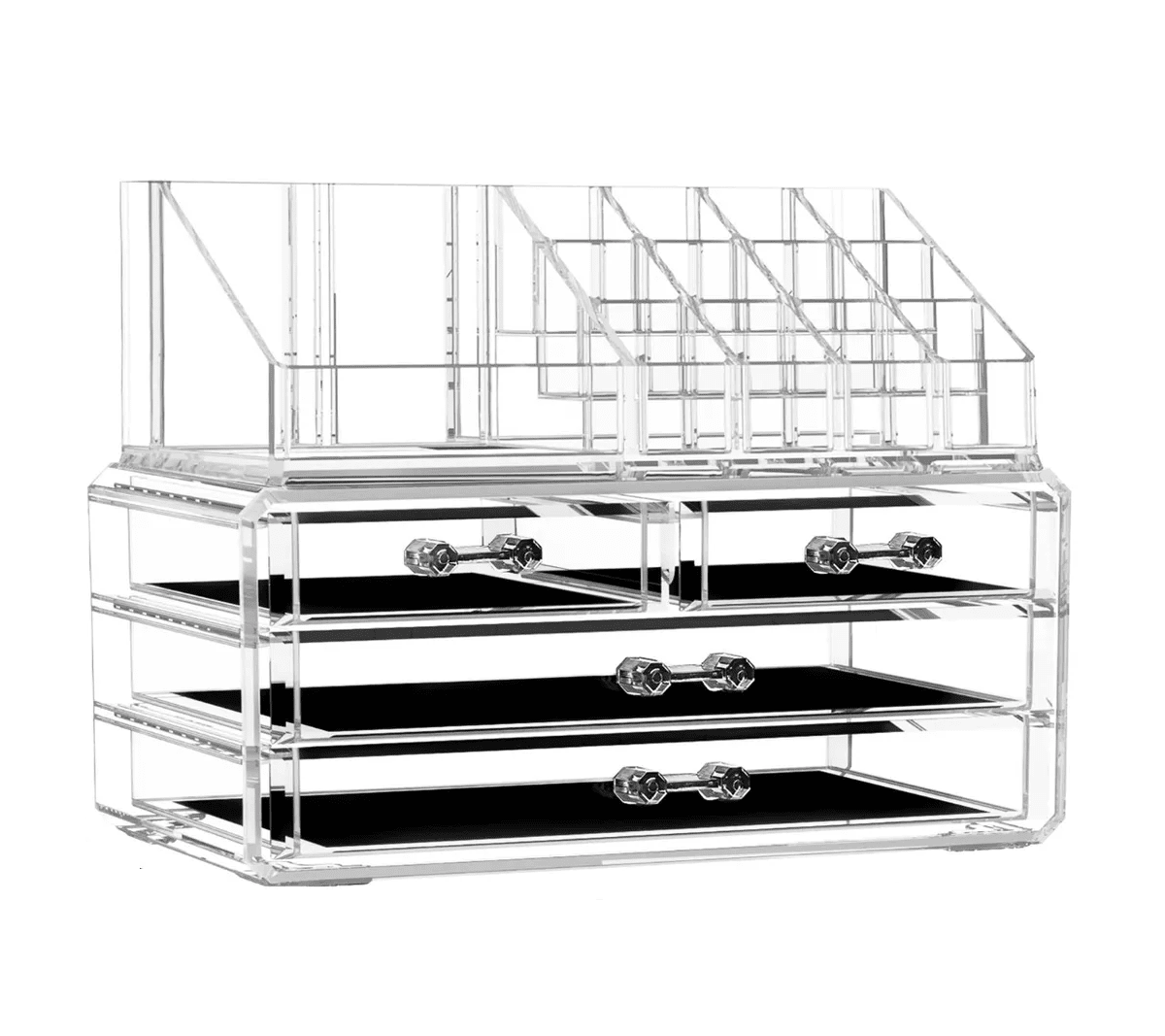 Cubertero Plástico Transparente Idesign Linus Organizador De Cajón