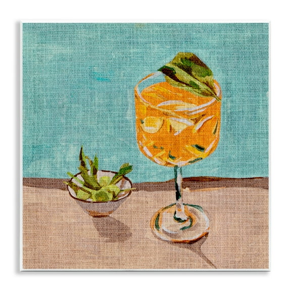 Stupell Industries Orange Cocktails Still Life Food & Beverage Painting Unframed Art Print Wall Art, 12 x 12