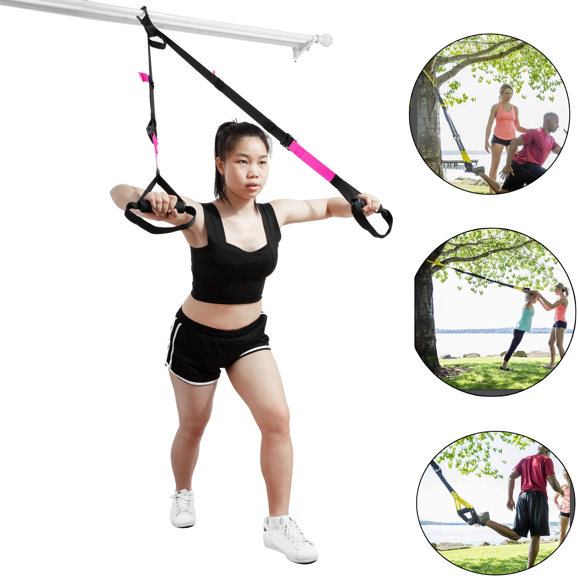Suspension Bodyweight Resistance Straps Trainer Kit, Home Outdoors