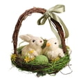 thumbnail image 1 of Decoración de escritorio de conejo y pollito de Pascua, decoración de Pascua, huevo de Pascua de pollo para balcón, casa, granja, dormitorio, jardín, 1 of 7