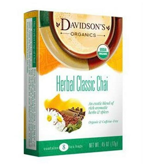 Davidsons Organics 1113 Single Serve Herbal Classic Chai Tea - 100 Count