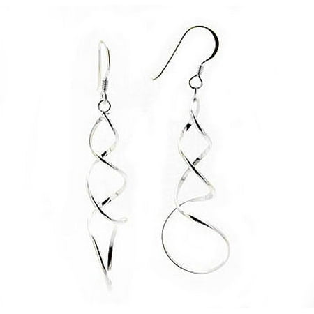 - Curley Cue Twisted Spiral Sterling Silver Hook Earrings