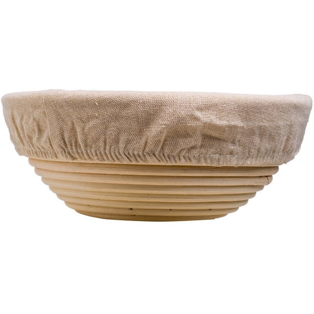 Cesta de fermentación redonda, pan fácil de hornear, fermentación de pan, cesta de pan con paño lavable