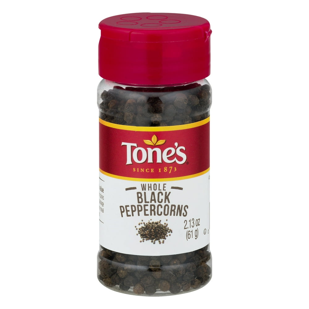 Tone's Whole Black Peppercorns, 2.13 OZ