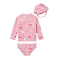 thumbnail image 2 of Character Baby Girl Rash Guard Swim Set with Hat, Sizes 0/3M-12M, 2 of 5