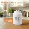 thumbnail image 2 of CHL-Ceramic Coffee Jar, Modern Rae Dunn Farmhouse Design with "COFFEE" Wording, Kitchen Decor and Organization, Airtight Food Storage Container for Coffee Beans, 9.5" H x 3.94" D, White, 2 of 4