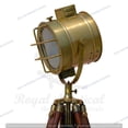 thumbnail image 4 of Brass nautical antique finish wooden tripod floor lamp LED lighting home decor, 4 of 5