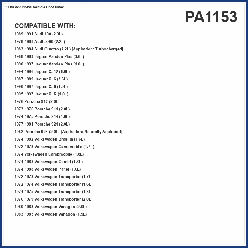 PG PA1153 Engine Air Filter | Fits 1974-1988 Volkswagen Panel, Combi 1.6L; 1976-1979 Transporter 2.0L; 1983-1985 Vanagon 1.9L; 1974-1982 Brasilia 1.6L