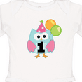 thumbnail image 4 of Inktastic 1st Birthday Party Girls Owl Girls Long Sleeve Baby Bodysuit, 4 of 5