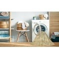 thumbnail image 2 of Ahgly Company Machine Washable Indoor Round Abstract Sun Yellow Area Rugs, 3' Round, 2 of 7