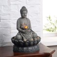 thumbnail image 4 of Fuente de Buda de mesa GOSSI de 28,4 cm de altura con luz reflectante, 4 of 9