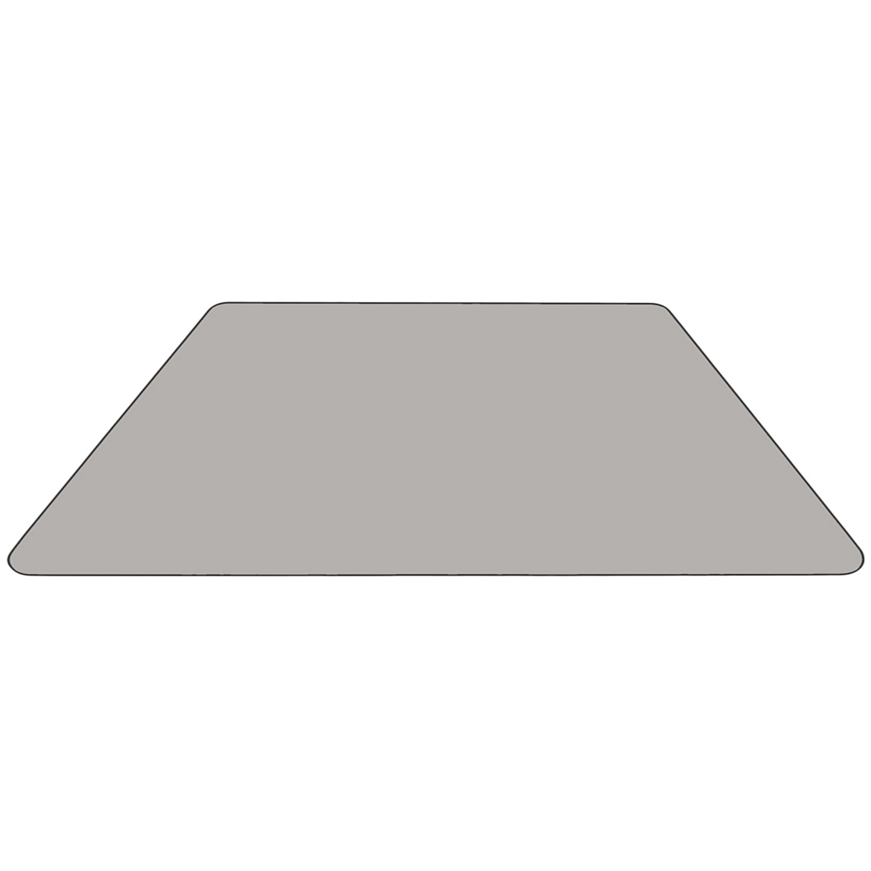 F&F Furniture Group 57.25 Trapezoid Gray HP Laminate Activity Table with Height Adjustable Short Legs 