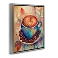 thumbnail image 4 of Stupell Industries Coffee Beans & Latte Food & Beverage Painting Gray Floater Framed Canvas Art Print Wall Art, 25 x 25, 4 of 10