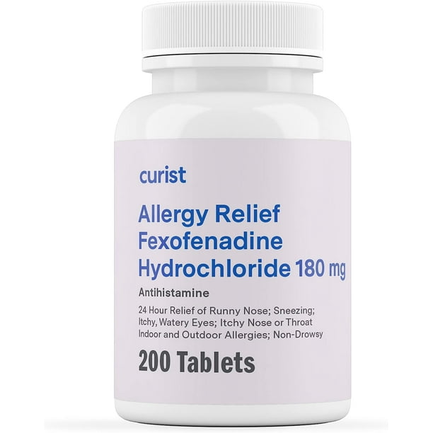Curist Fexofenadine Hydrochloride 180mg Antihistamine Allergy Relief Tablets 24 Hour 200 Ct