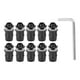 thumbnail image 3 of Kit de 10 tornillos y pernos universales para parabrisas de motocicleta M5 x 16 mm/0,6 pulgadas con llave, color negro, 3 of 14