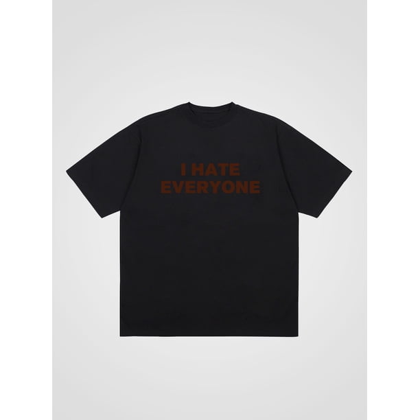 I HATE EVERYONE Creative Print Men's Short Sleeve T-Shirt, Casual Round Neck Top, Versatile And Comfortable Tee, Spring& Summer Collection