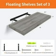 thumbnail image 2 of Gray Floating Shelves for Wall Set of 3, 16" Gray Wall Shelves for Home Dr, Frame Display Wall Mounted White Floating Shelf for Living Room, Bedroom, Bathroom, Kitchen, 2 of 6