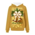 thumbnail image 2 of Christmas Sweatshirts for Women Women'S Loose Fall Winter Top Christmas Cute Snowman Bell Print Casual Pullover Tops Hoody Women Hoodies Gold L, 2 of 4