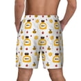 thumbnail image 3 of Sigee Bees and Flowers Print Mens Swim Trunks with Compression Liner Quick Dry Swim Stretch Beach Shorts with Pockets,S-3XL, 3 of 7