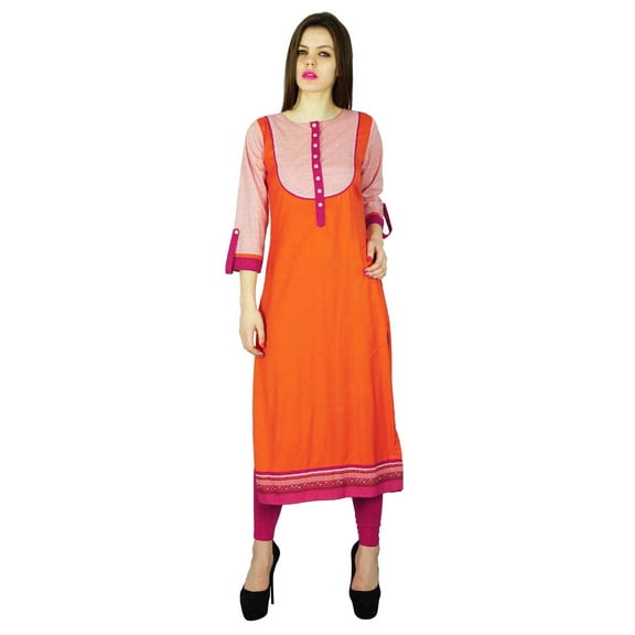 Phagun Indian Kurta Women Ethnic Designer Cotton Rayon Kurti Top Tunic Dress