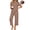 E-Khaki, variant on UVN Pajamas for Women Short Sleeve Tops and Capri Pants Casual Womens Pajamas Sets with Pocket