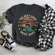 The Best Dads Drive Jeeps Vintage T-Shirt, Small, Black