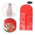 thumbnail image 2 of 10 bolsas de almacenamiento para extensiones de cabello, almacenamiento de postizos para tienda de salón, diario rojo Colcomx Bolsa de almacenamiento de peluca, 2 of 8