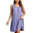 thumbnail image 2 of XiYing Robes pour Femmes Grande Taille, Robe Sans Manches à Col en V Longueur Genou pour Femmes Grande Taille, Couleur Unie, Design Estival Décontracté, Tissu Doux et Extensible, Coupe Confortable,, 2 of 9