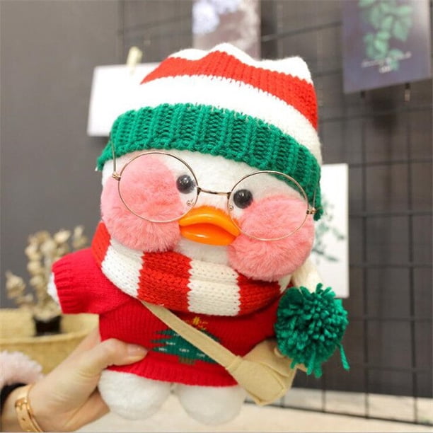 Juguete de peluche de pato Kawaii con ropa, muñeco de 30cm, pato gordito, almohada con relleno de animales, regalo de cumpleaños para niños zhangyuxiang LED