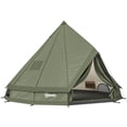 thumbnail image 1 of Outsunny Tipi Imperméable pour 4 à 6 Personnes, Vert Armée, 1 of 10