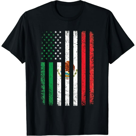 Mexico Flag Gift 4th Of July USA American Mexican Flag T-Shirt