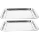 thumbnail image 1 of Bandeja de acero inoxidable para 2 alimentos, bordes lisos, fácil de limpiar, cuadrada, de 44 x 27 pulgadas, para servir y horno., 1 of 1