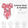 thumbnail image 6 of Easygdp Yoga Unicorn Women'S Waist-Cinching Short-Sleeved Onesie, Olastic Onesiet,Snaps At Bottom,Easy To Put On And Take Off - Small, 6 of 9