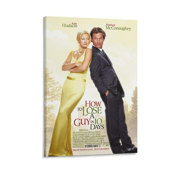 Room Aesthetic Poster Classic Movie How to Lose A Guy in 10 Days Movie Posters Cool Artwork Wall Art Home Decor Gift Ideas Poster Decorative Painting Canvas Wall Art Living Room Posters