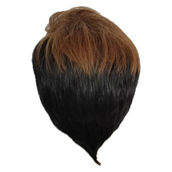 DOPI Headband Wigs Black Women Natural Party Yellow Short Wave Curly Wavy Synthetic Wigs yellow