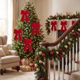 thumbnail image 5 of Red Flocked Bow Christmas Ornament with Velvety Soft Touch – Perfect for Tree, Wreath, and Door Decor, 5 of 6