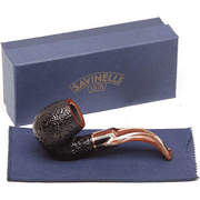Savinelli Roma Lucite - Rustic Wooden Pipe Hand Crafted in Italy, Italian Mediterranean Briar Wood Pipe, Oom Paul Traditional Wood Pipe (614)