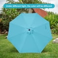 thumbnail image 6 of Outdoor 9' Solid Round Crank Premium Patio Umbrella with Push Button Tilt/Crank, Light Blue, 6 of 6