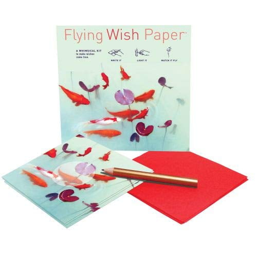 Flying Wish Paper - Write it, Light it, Watch it Fly - KOI Pond, A Symbol  of Good Luck - 5 x 5 - Mini Kits 