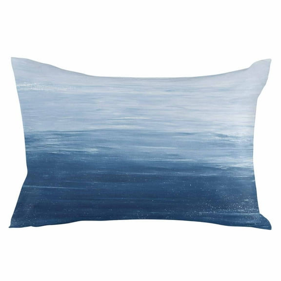 Blue Throw Pillow Cover 20 x 36 Inch Decorative Pillow Cover Abstract Ocean Gradient Oil Painting Farmhouse Lumbar Pillowcase Seasonal Rectangle Cushion Case for Couch Sofa Bed Living Room