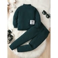 thumbnail image 5 of Little Boys Clothes 7T Boys Outfits 7T Boys Long Sleeve Solid Color Top Pants 2PCS Boys Sweater Clothing Set Green, 5 of 7