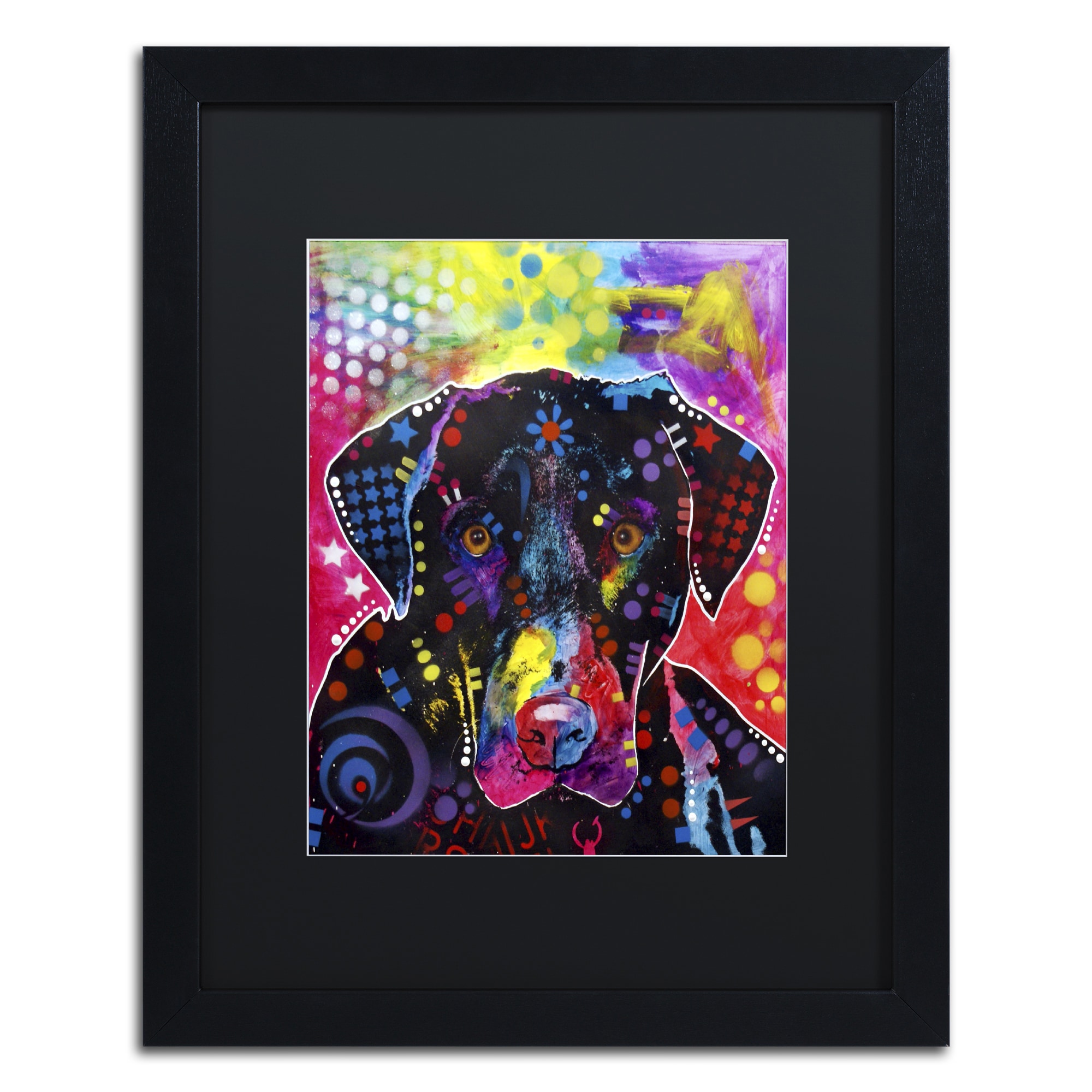Trademark Fine Art "The Labrador" Canvas Art by Dean Russo, Black Matte, Black Frame
