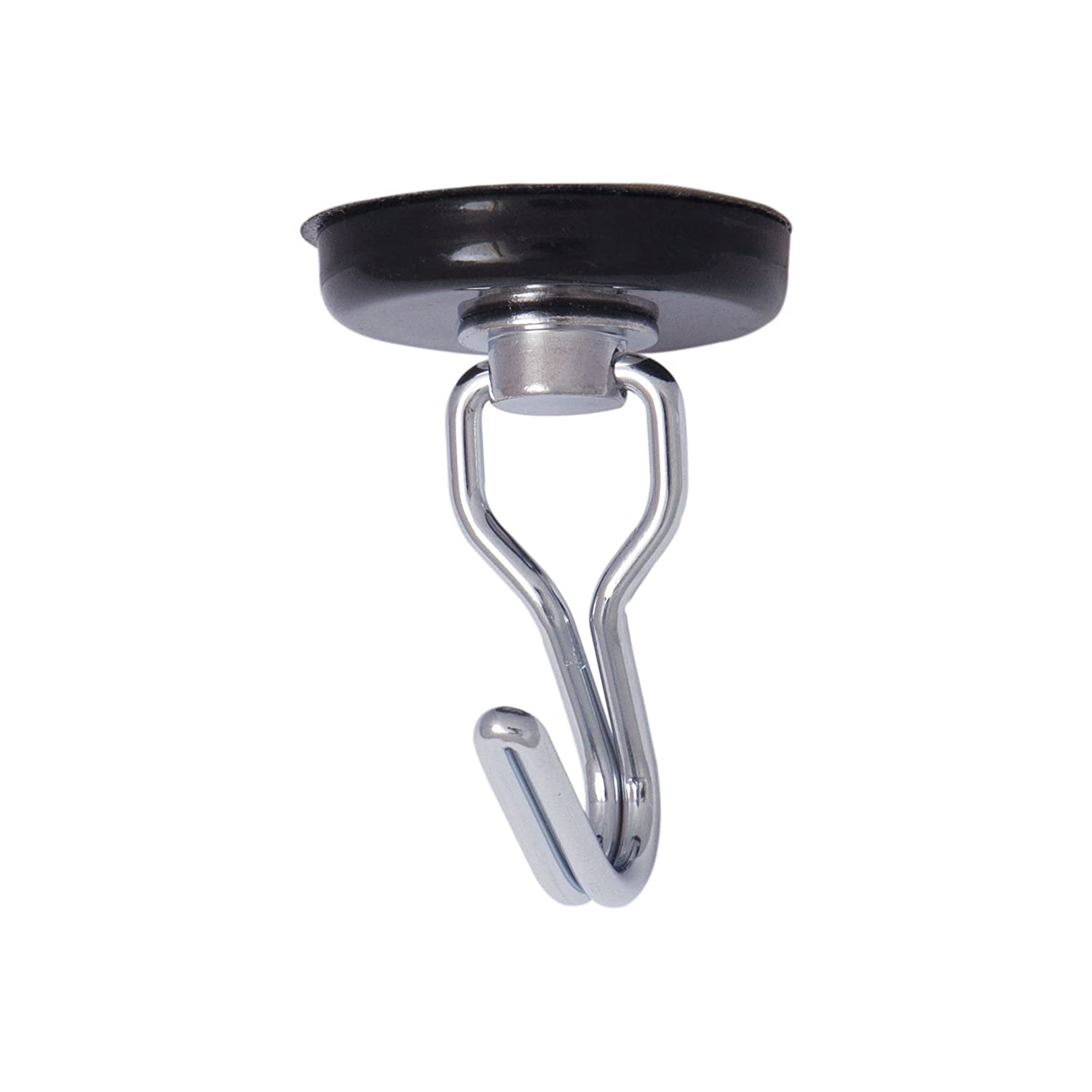 Master Magnetics 7580 Magnetic Hook Organizer Rotating Swing Hook 65 Pound Pull Force 1.47Diameter 0.54Thick Black
