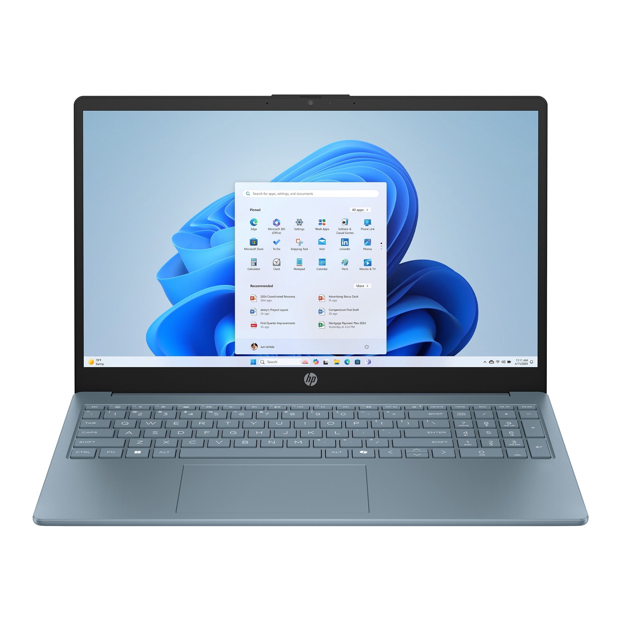 HP 15-fd0089wm 15.6" HD N200 1GHz Intel UHD Graphics 4GB RAM 128GB SSD Win 11 Home Blue
